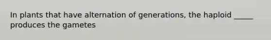 In plants that have alternation of generations, the haploid _____ produces the gametes