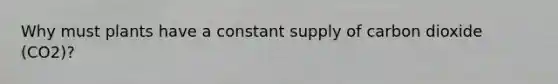 Why must plants have a constant supply of carbon dioxide (CO2)?