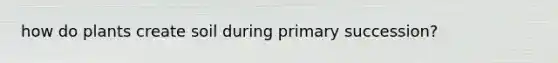 how do plants create soil during primary succession?