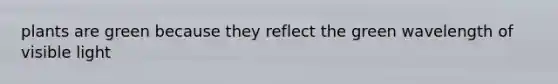 plants are green because they reflect the green wavelength of visible light