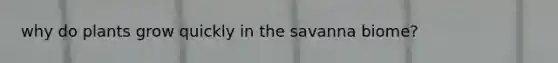 why do plants grow quickly in the savanna biome?