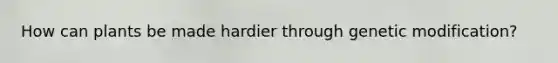 How can plants be made hardier through genetic modification?