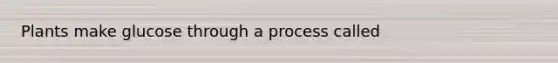 Plants make glucose through a process called