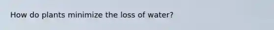 How do plants minimize the loss of water?