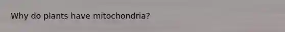 Why do plants have mitochondria?