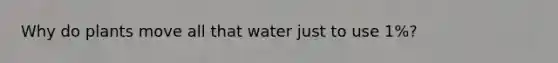 Why do plants move all that water just to use 1%?