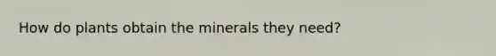 How do plants obtain the minerals they need?