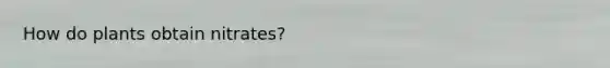 How do plants obtain nitrates?