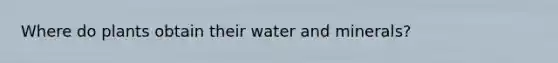 Where do plants obtain their water and minerals?