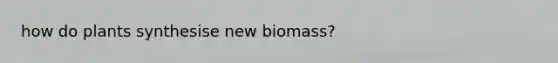 how do plants synthesise new biomass?