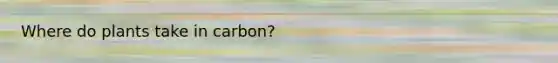 Where do plants take in carbon?