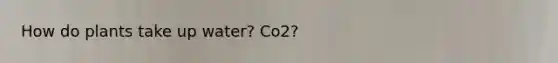 How do plants take up water? Co2?