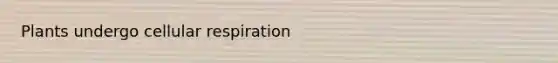 Plants undergo <a href='https://www.questionai.com/knowledge/k1IqNYBAJw-cellular-respiration' class='anchor-knowledge'>cellular respiration</a>