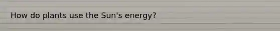 How do plants use the Sun's energy?