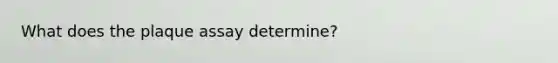 What does the plaque assay determine?