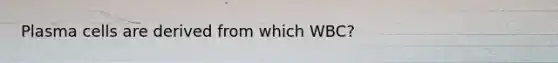 Plasma cells are derived from which WBC?