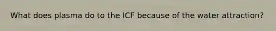 What does plasma do to the ICF because of the water attraction?