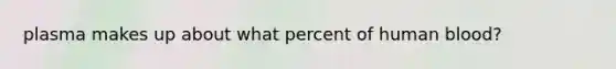 plasma makes up about what percent of human blood?