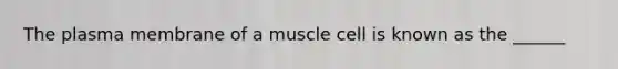 The plasma membrane of a muscle cell is known as the ______