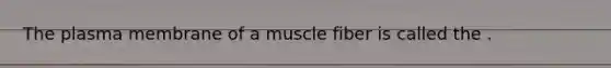 The plasma membrane of a muscle fiber is called the .