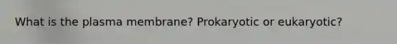 What is the plasma membrane? Prokaryotic or eukaryotic?