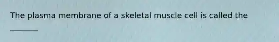 The plasma membrane of a skeletal muscle cell is called the _______