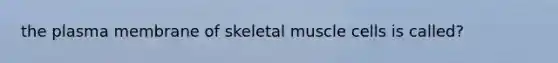 the plasma membrane of skeletal muscle cells is called?