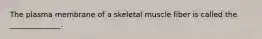 The plasma membrane of a skeletal muscle fiber is called the ______________.