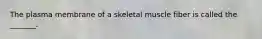 The plasma membrane of a skeletal muscle fiber is called the _______.