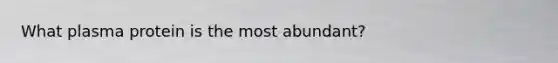 What plasma protein is the most abundant?