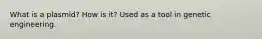 What is a plasmid? How is it? Used as a tool in genetic engineering.