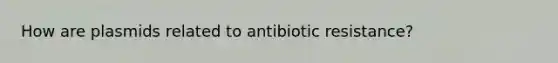 How are plasmids related to antibiotic resistance?