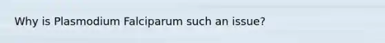 Why is Plasmodium Falciparum such an issue?