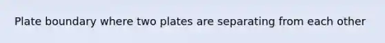 Plate boundary where two plates are separating from each other