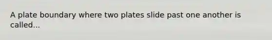 A plate boundary where two plates slide past one another is called...