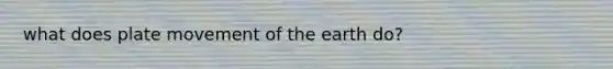 what does plate movement of the earth do?