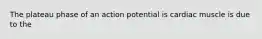 The plateau phase of an action potential is cardiac muscle is due to the