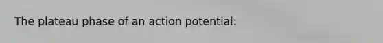 The plateau phase of an action potential: