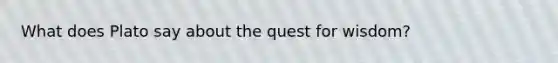 What does Plato say about the quest for wisdom?