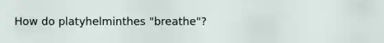 How do platyhelminthes "breathe"?