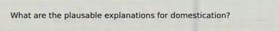 What are the plausable explanations for domestication?