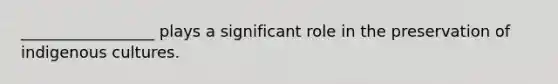 _________________ plays a significant role in the preservation of indigenous cultures.
