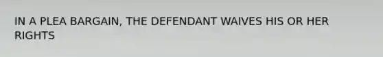 IN A PLEA BARGAIN, THE DEFENDANT WAIVES HIS OR HER RIGHTS