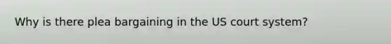 Why is there plea bargaining in the US court system?