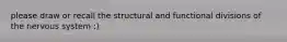 please draw or recall the structural and functional divisions of the nervous system :)