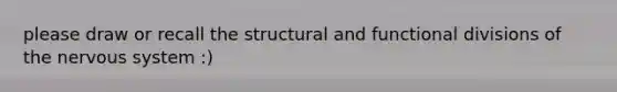 please draw or recall the structural and functional divisions of the nervous system :)