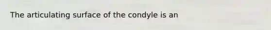 The articulating surface of the condyle is an