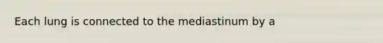 Each lung is connected to the mediastinum by a