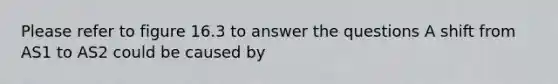 Please refer to figure 16.3 to answer the questions A shift from AS1 to AS2 could be caused by