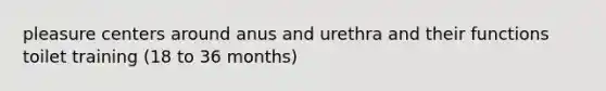 pleasure centers around anus and urethra and their functions toilet training (18 to 36 months)